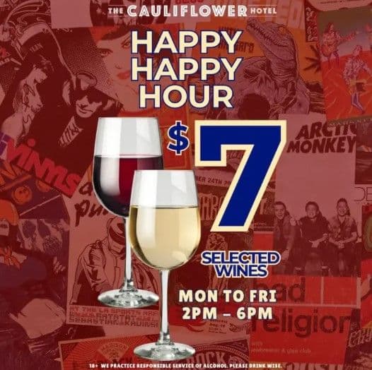 $ 7 Wine | Happy Hour Drinks & Specials