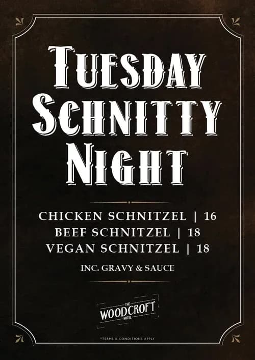 Tuesday Schnitty Night | Happy Hour Drinks & Specials