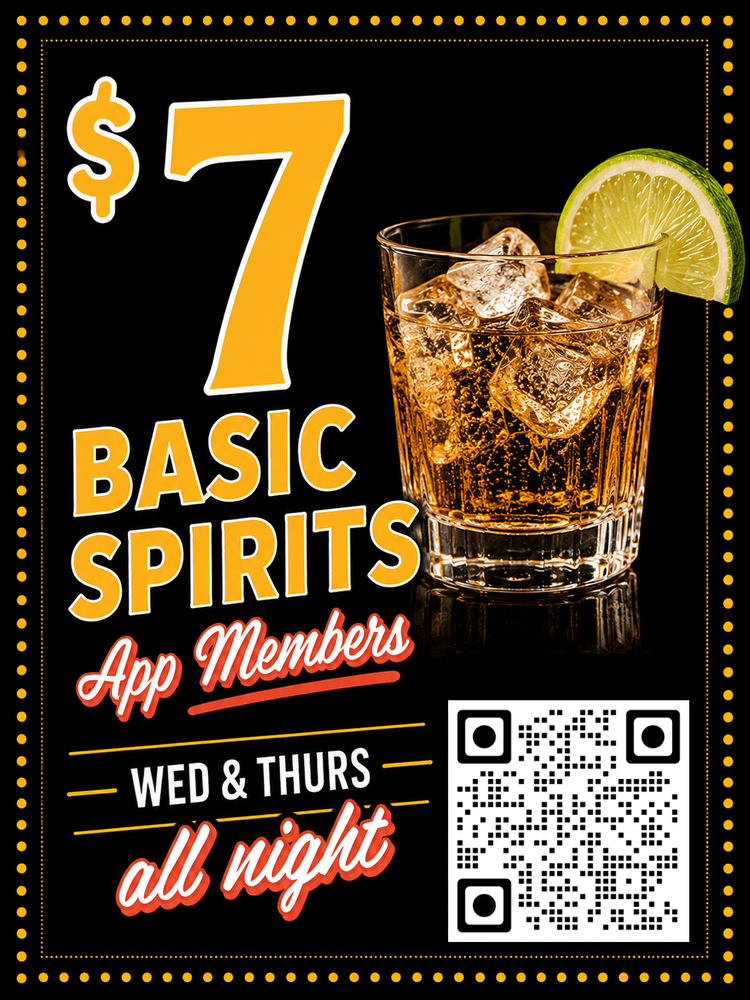 $7 Basic Spirits | Happy Hour Drinks & Specials