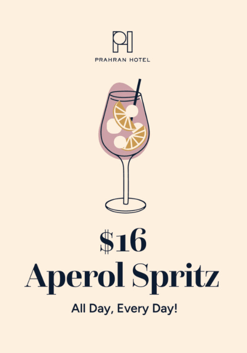 $16 Aperol Spritz | Happy Hour Drinks & Specials