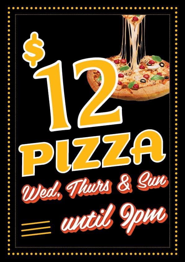 $12 Pizza Nights | Happy Hour Drinks & Specials