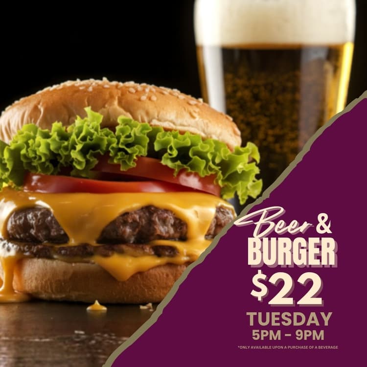 Beer & Burger Night! | Happy Hour Drinks & Specials