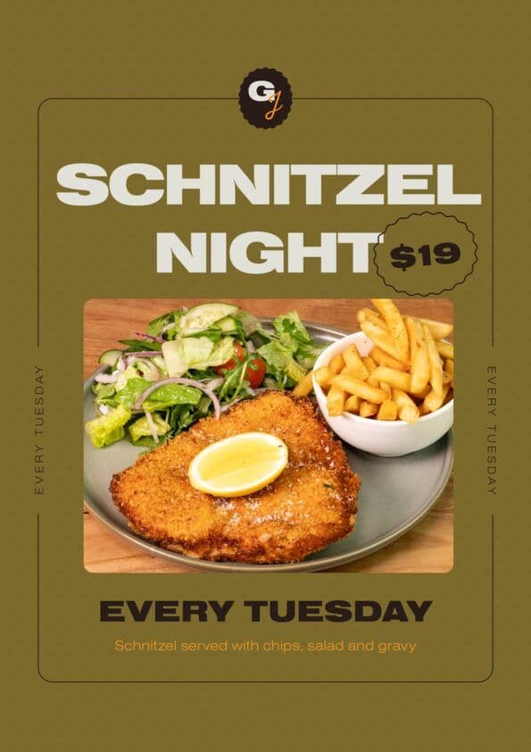 Schnitzel Night | Happy Hour Drinks & Specials