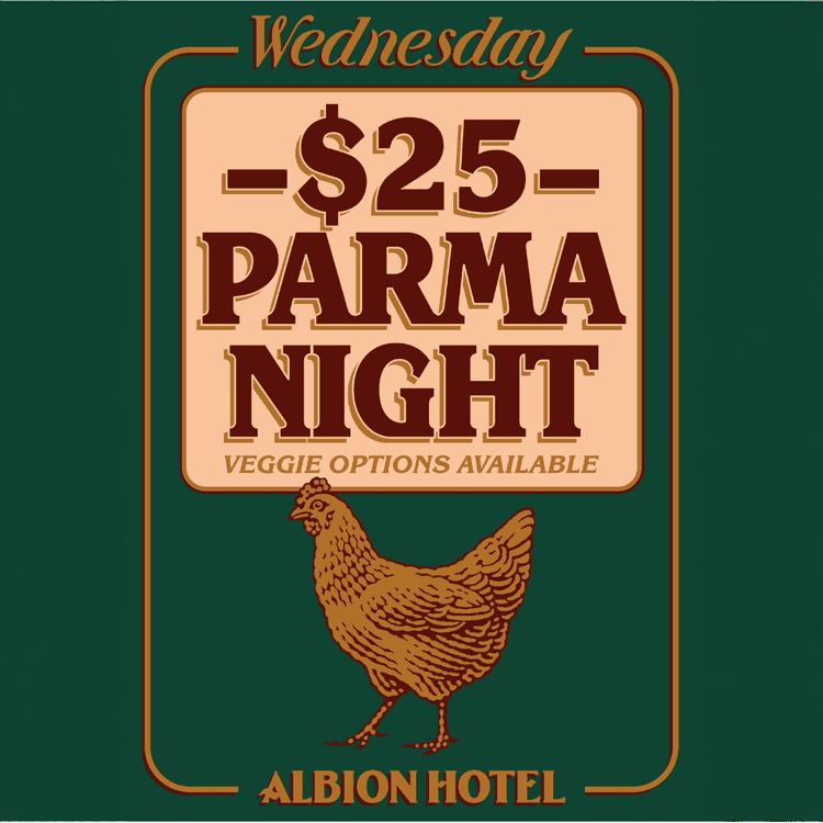 $25 Parma Night | Happy Hour Drinks & Specials