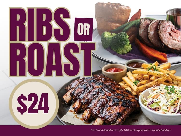 Ribs or Roast | Happy Hour Drinks & Specials