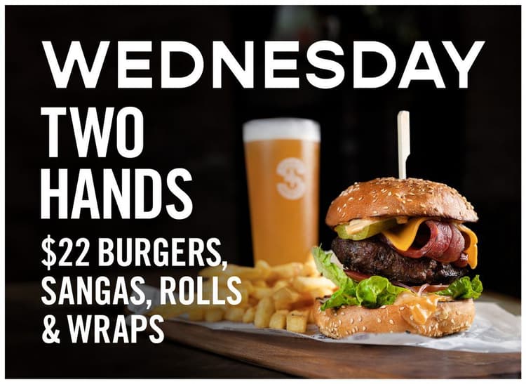 Burgers, Sangas, Rolls & Wraps | Happy Hour Drinks & Specials