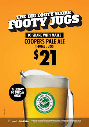 Footy Jugs | Happy Hour Drinks & Specials