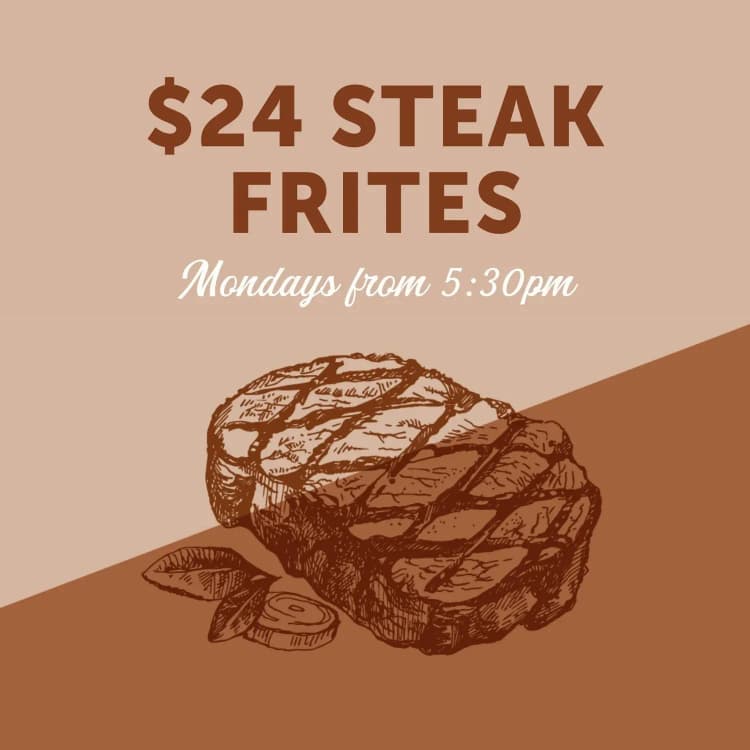 $24 STEAK NIGHT | Happy Hour Drinks & Specials