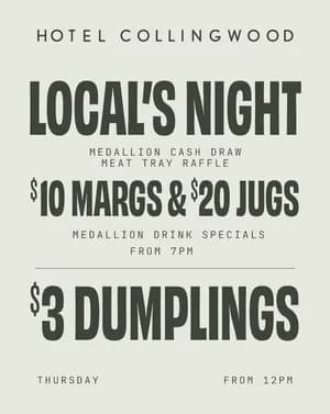 Locals Night | Happy Hour Drinks & Specials