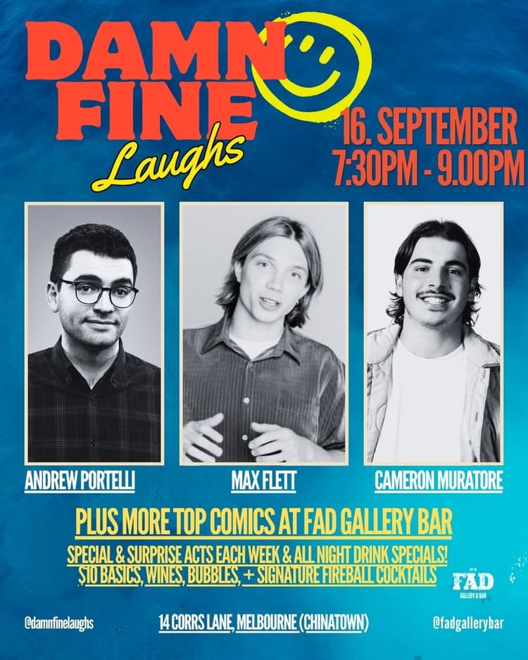 FREE COMEDY NIGHT September 19th - Damn Fine Laughs at FAD Gallery Bar | Happy Hour Drinks & Specials