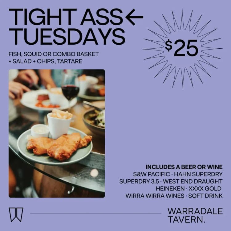 $25 Tight Ass Tuesday | Happy Hour Drinks & Specials