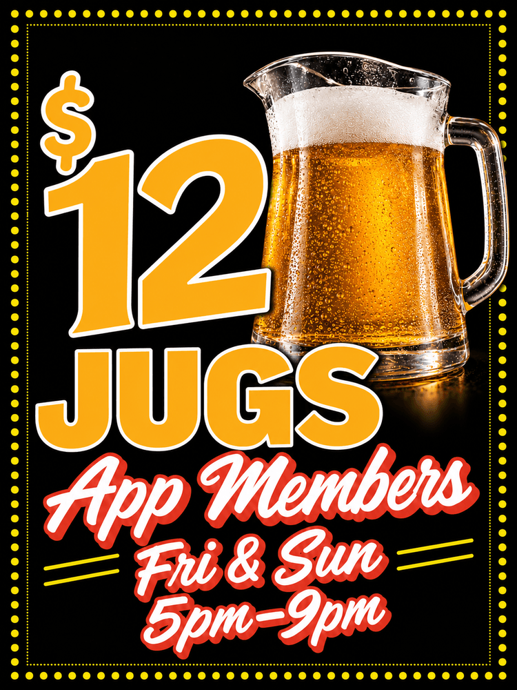 $12 App-Member Jugs | Happy Hour Drinks & Specials